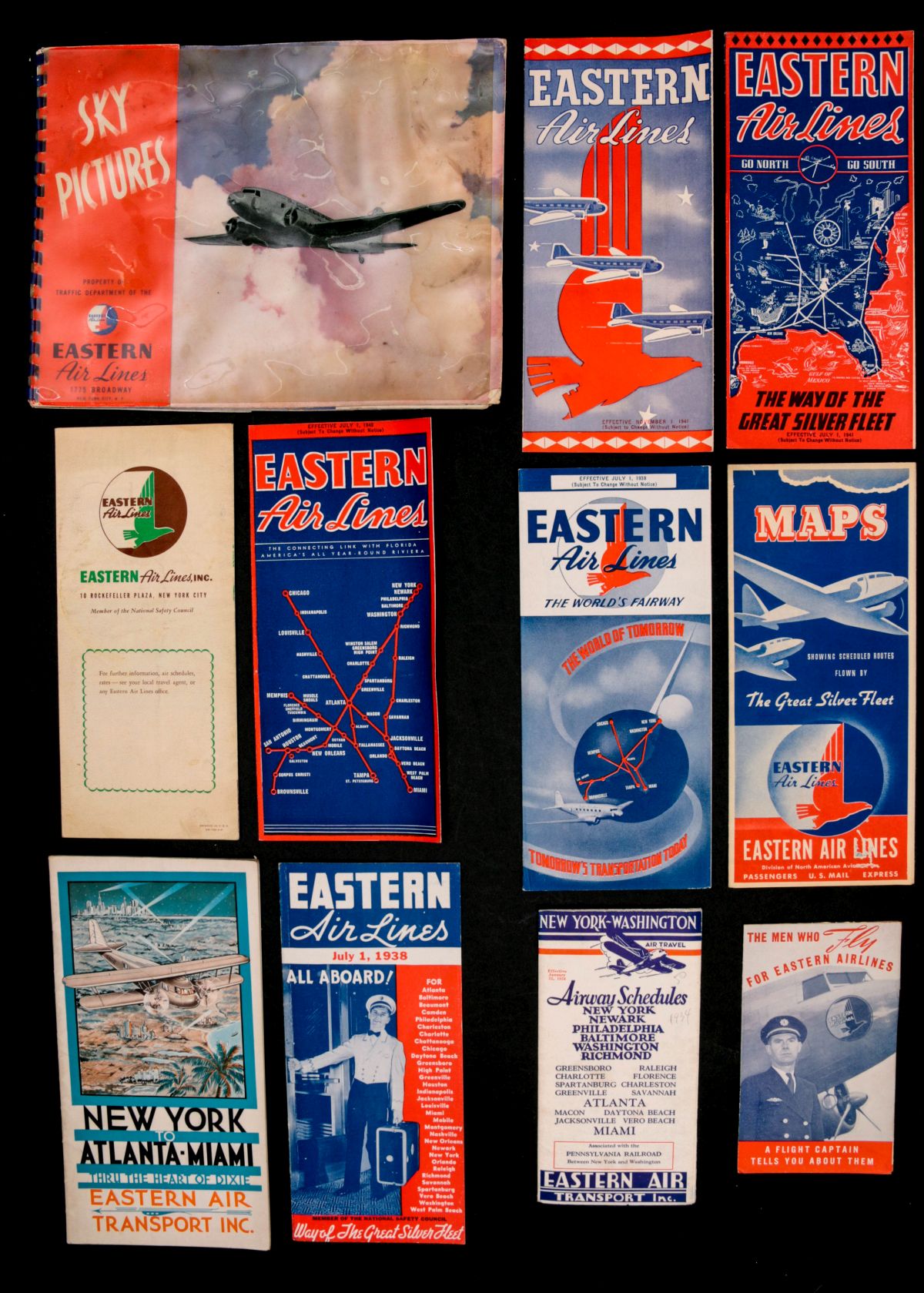 1940s/50s EASTERN AIR LINES BROCHURES ETC (24PCS)