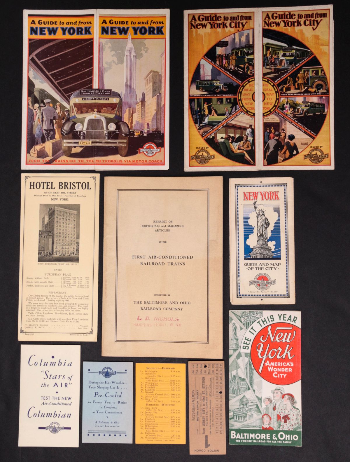 1930s B & O RAILROAD BROCHURES & EPHEMERA (42PCS)