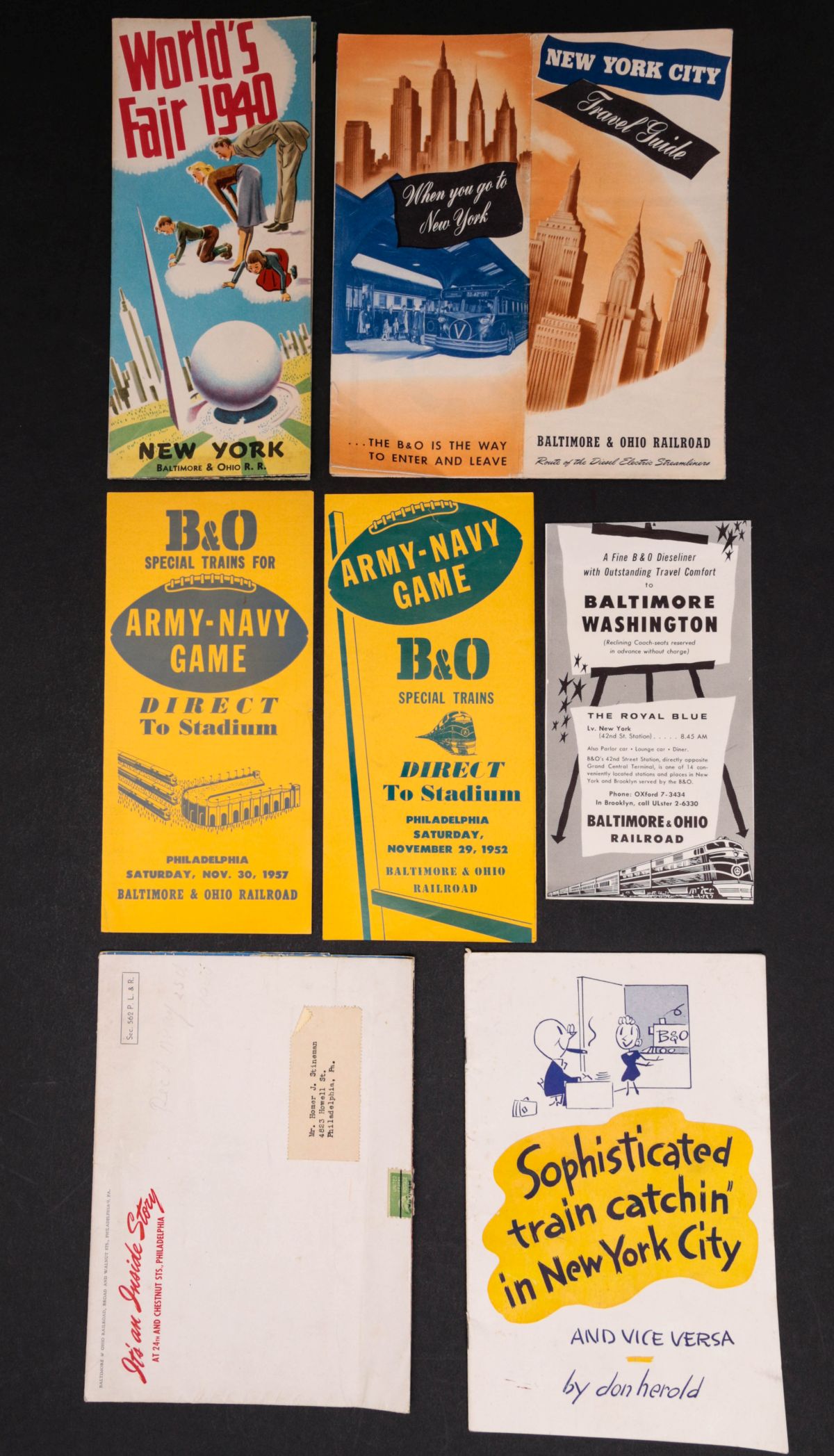 B & O RR WORLD'S FAIR & OTHER EXCURSION BROCHURES