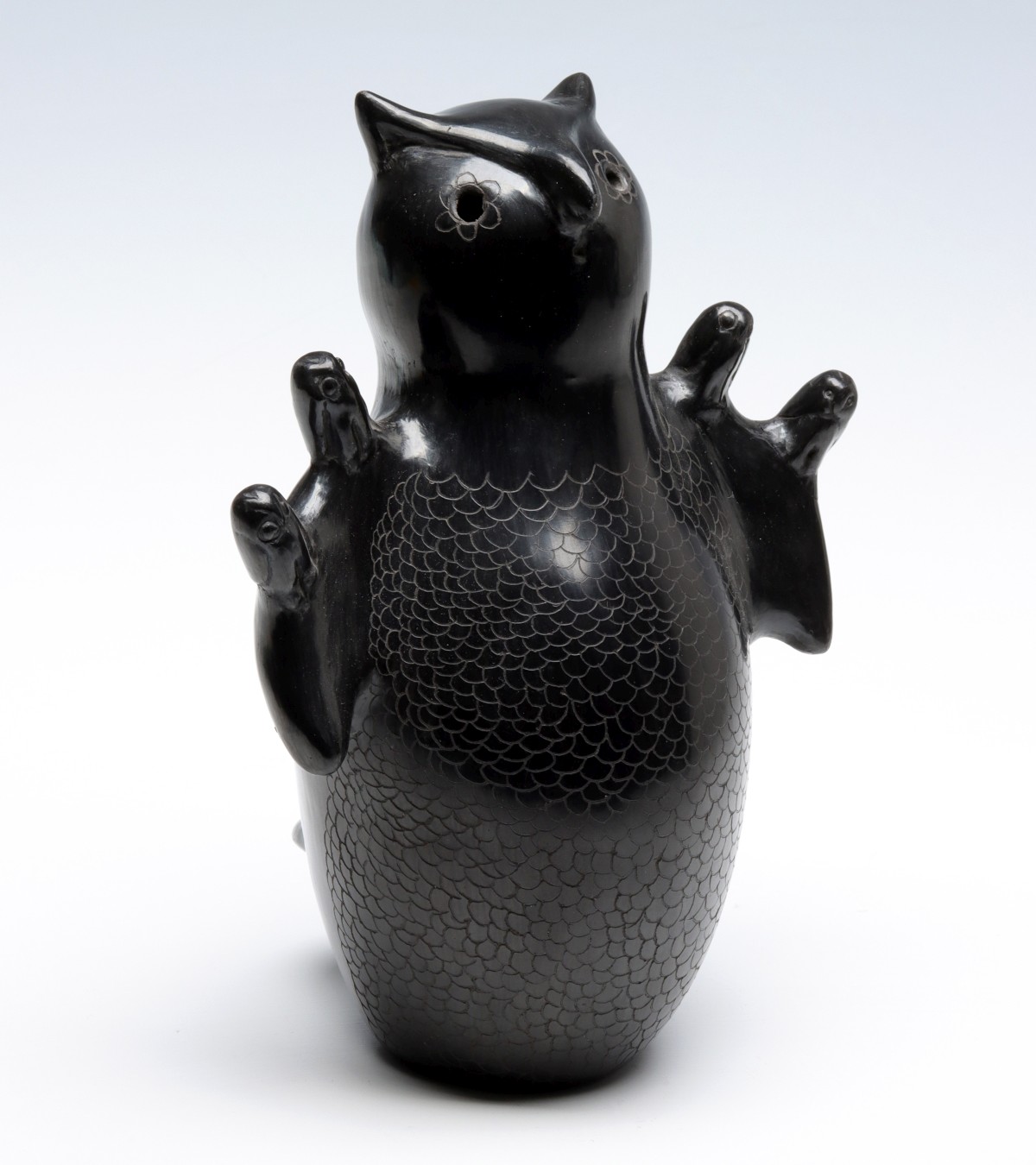 MARIA I. NARANJO (B. 1919) BLACKWARE POTTERY OWL