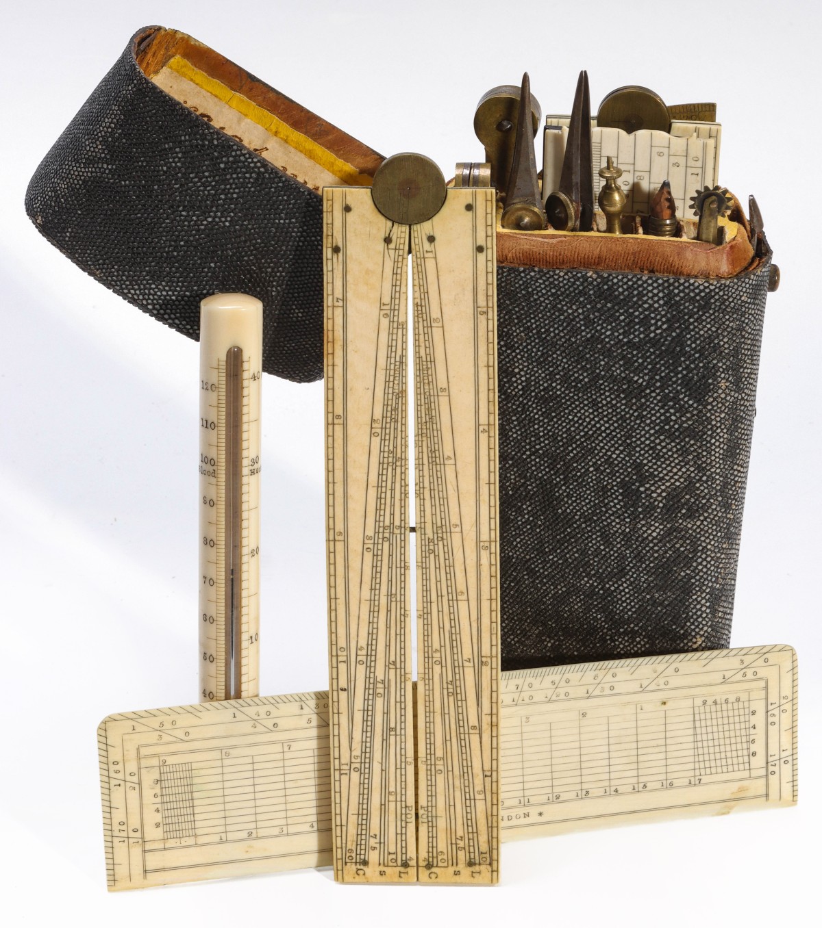 A JOSEPH SHUTTLEWORTH DRAFTING SET C. 1830