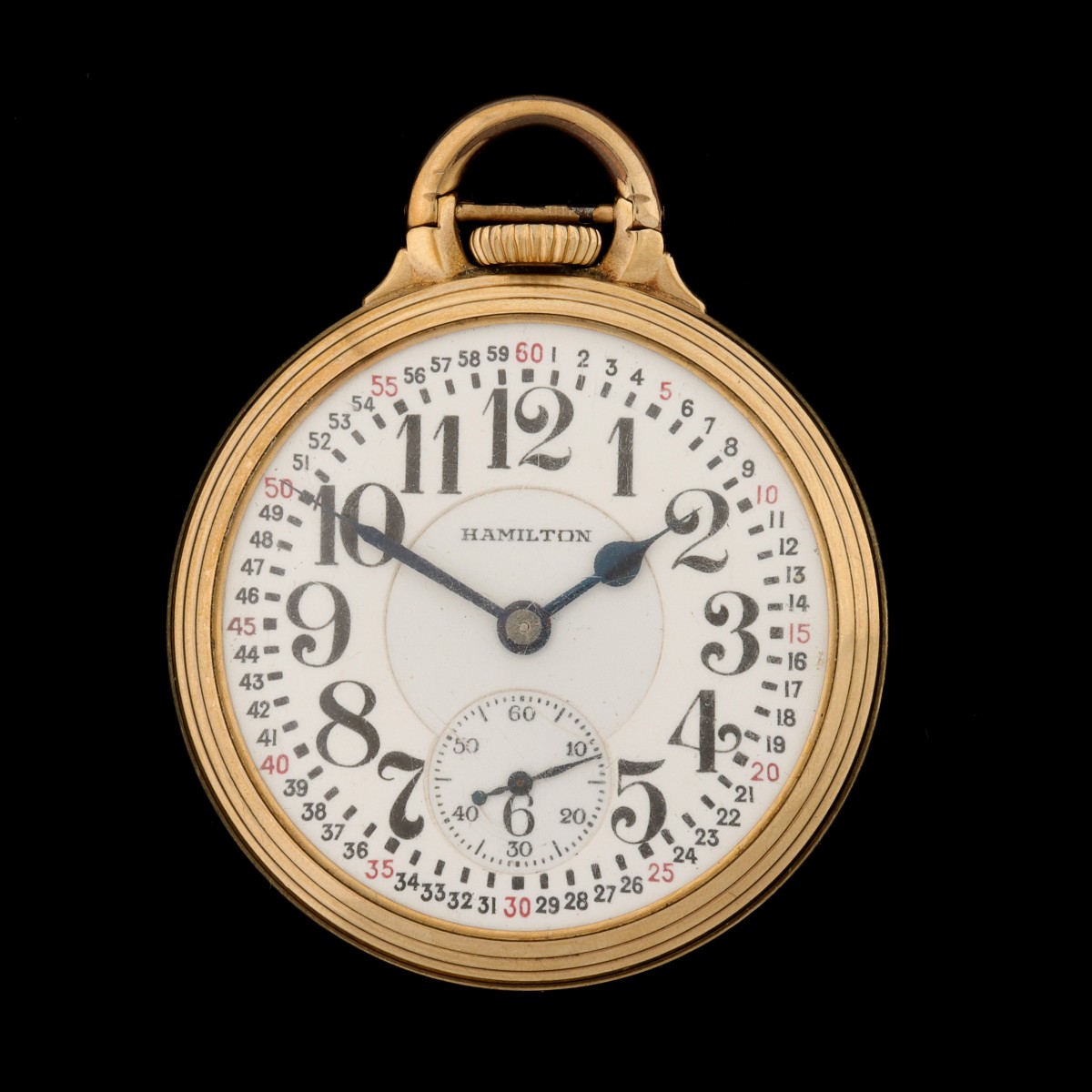 A HAMILTON MODEL 992 RR GRADE POCKET WATCH