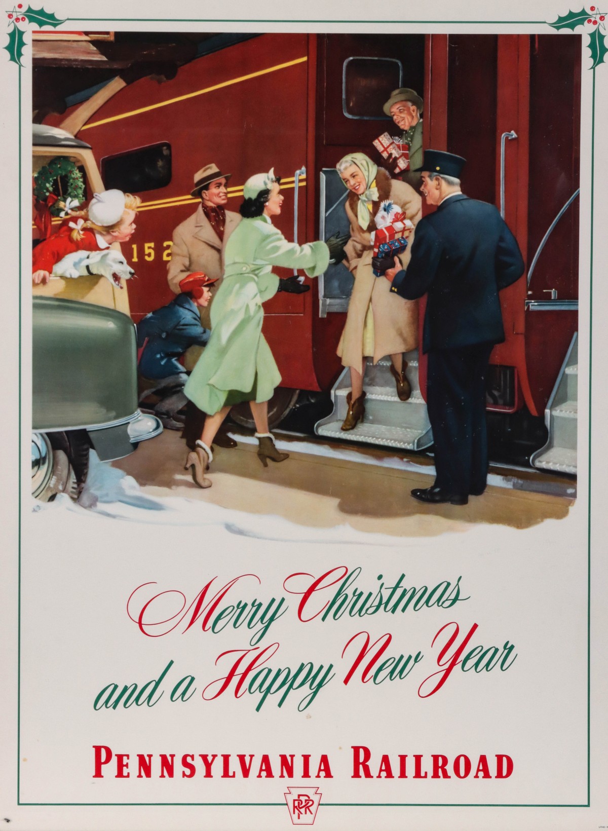 PENNSYLVANIA RR MERRY CHRISTMAS TRAVEL POSTER