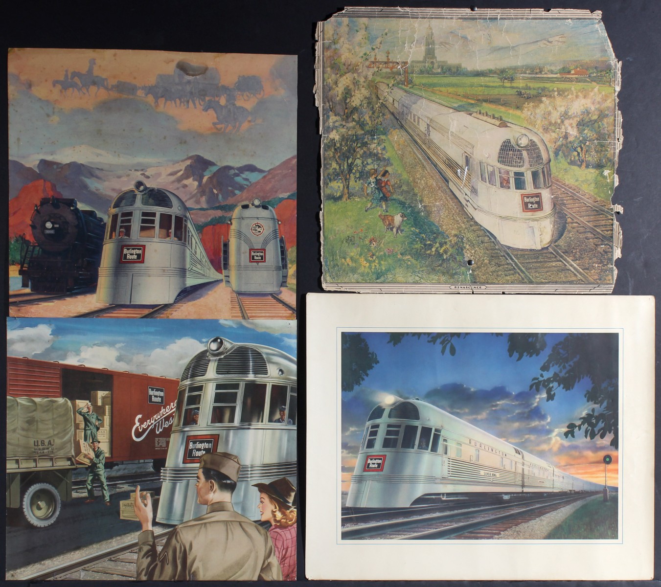 VARIOUS BURLINGTON ROUTE ZEPHYR PRINTS