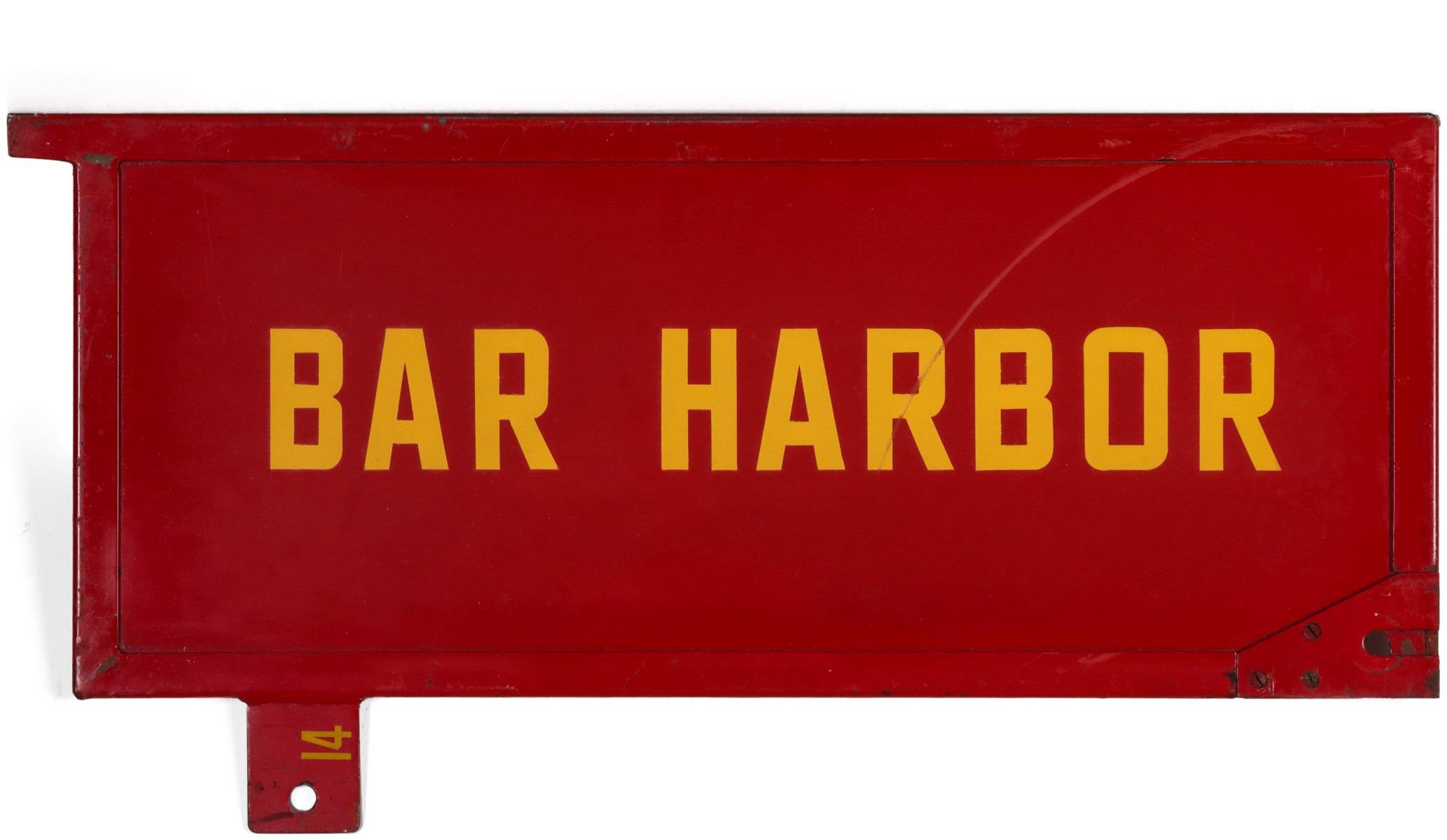 A PENNSYLVANIA RAILROAD GATE SIGN FOR BAR HARBOR