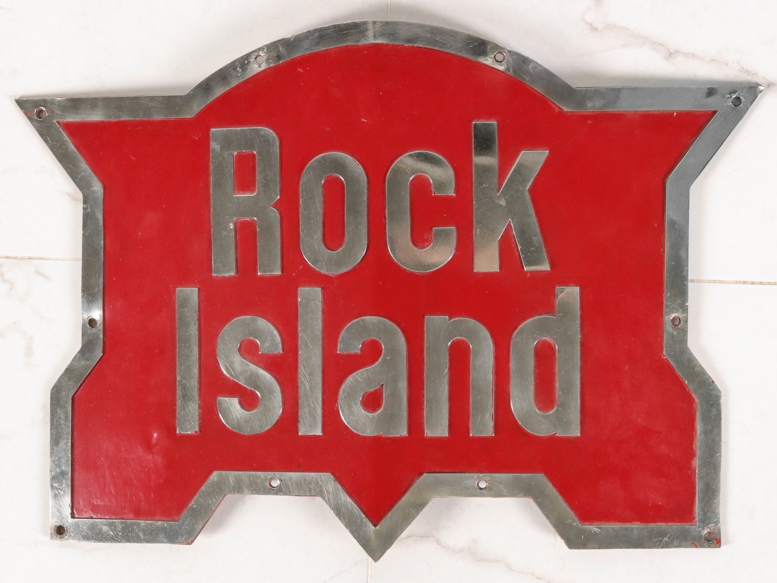 A ROCK ISLAND DIESEL LOCOMOTIVE NOSE SIGN