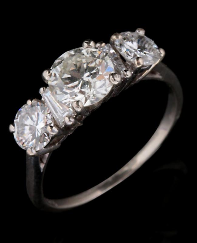 A PAST, PRESENT FUTURE RING EST. AT OVER 2 CARATS TW