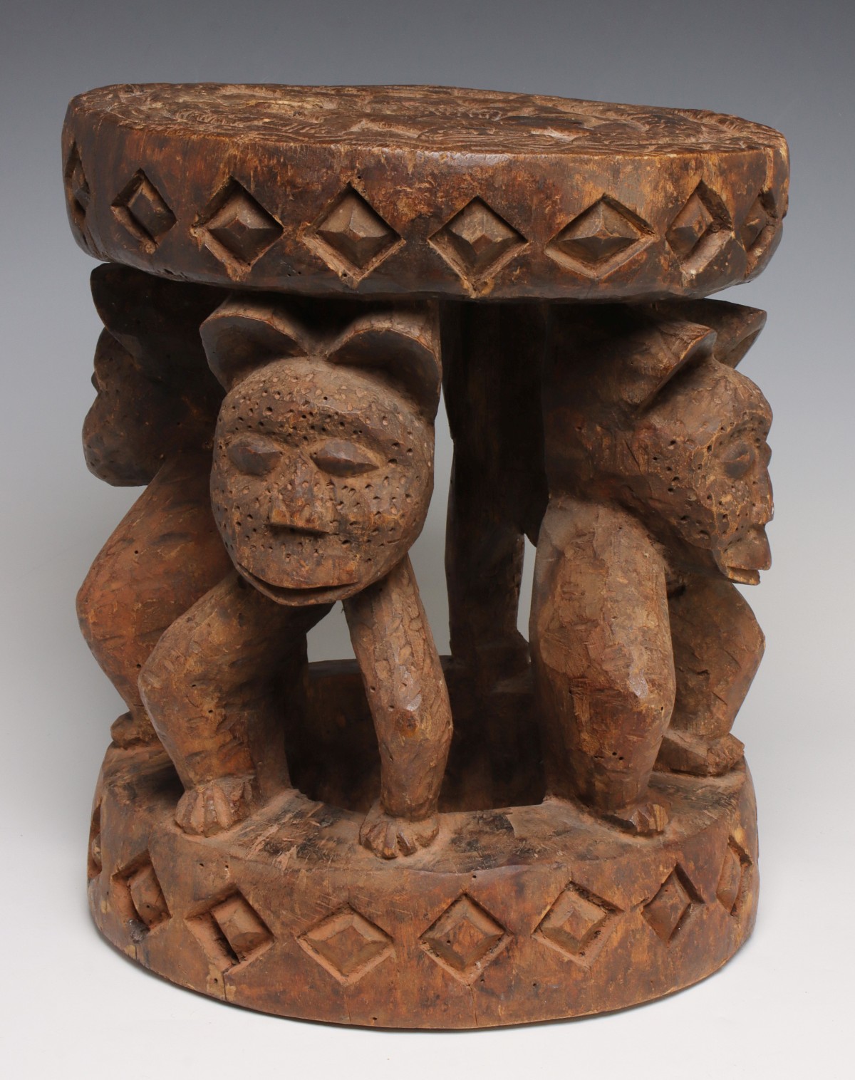 A GOOD YORUBA AFRICAN PRESTIGE STOOL