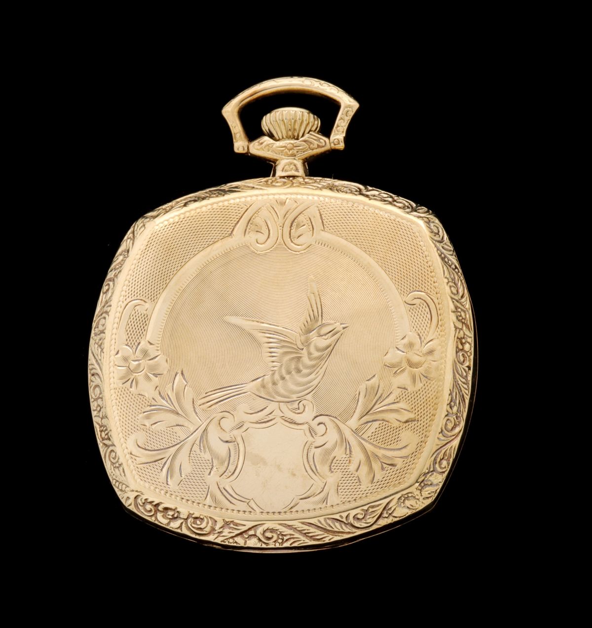 AN ELGIN 12 SIZE POCKET WATCH IN 14K GOLD CASE