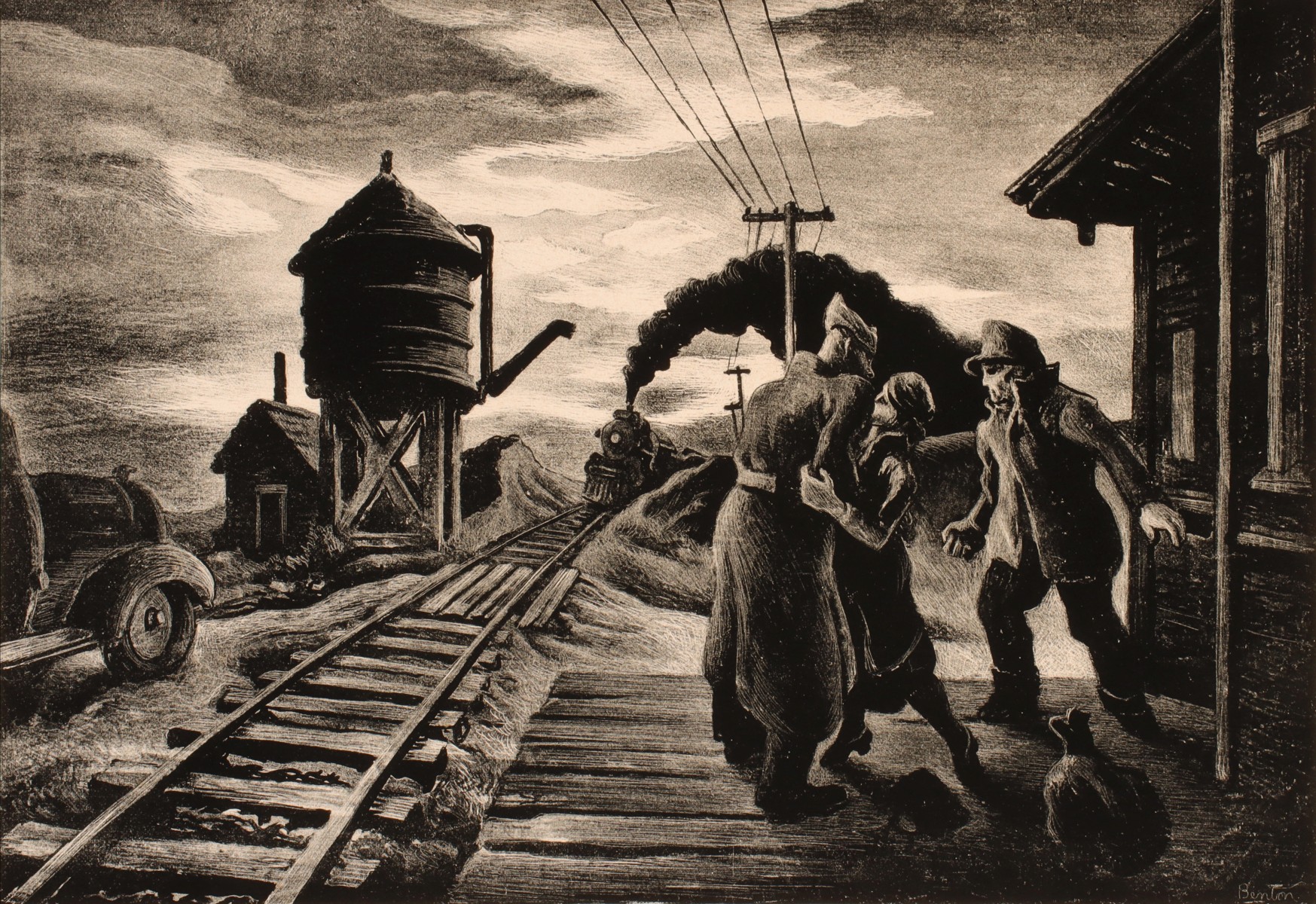 THOMAS HART BENTON (1889-1975) PENCIL SIGNED LITHO