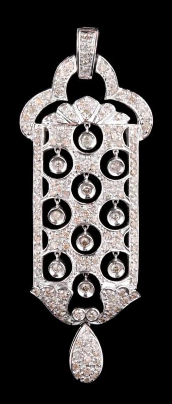 AN 18K WHITE GOLD AND DIAMOND PENDANT