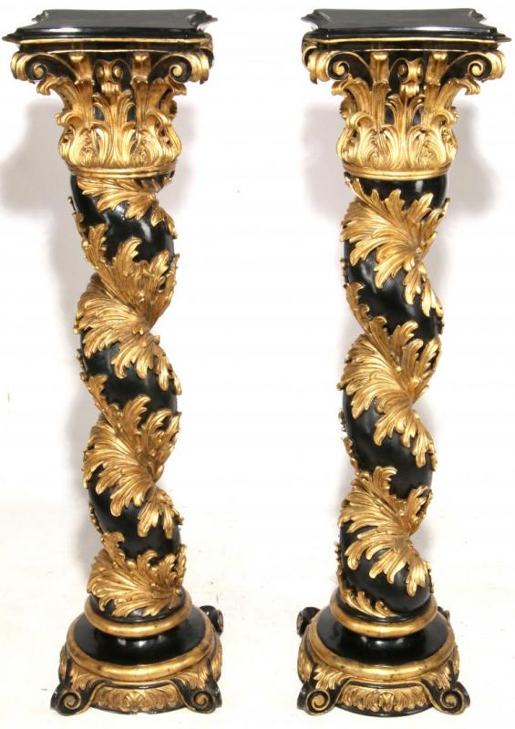 A PAIR LATE 20TH C. BAROCCO STYLE PEDESTALS 