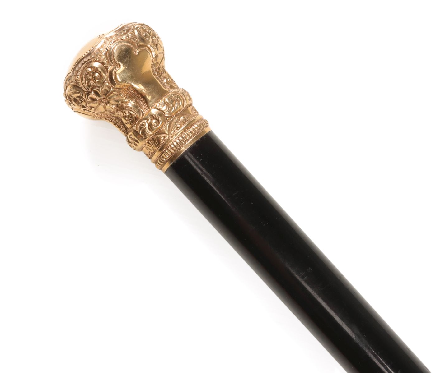 A SIMONS BROTHERS GOLD CROWN WALKING STICK