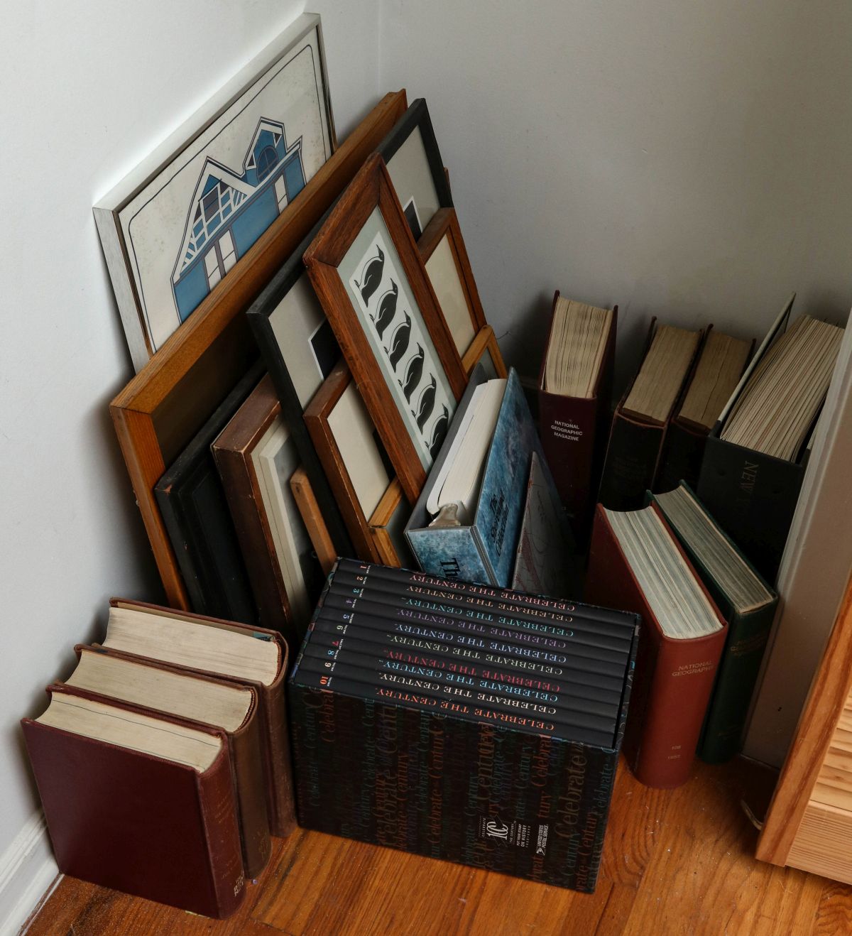 BOUND VOLUMES 1950s NAT'L GEOGRAPHIC. FRAMED PRINTS