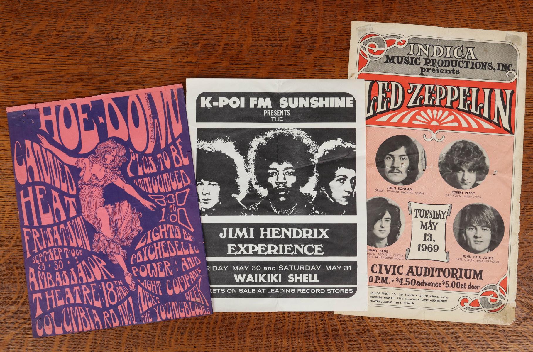 CANNED HEAT, LED ZEPPLIN, JIMI HENDRIX POSTERS