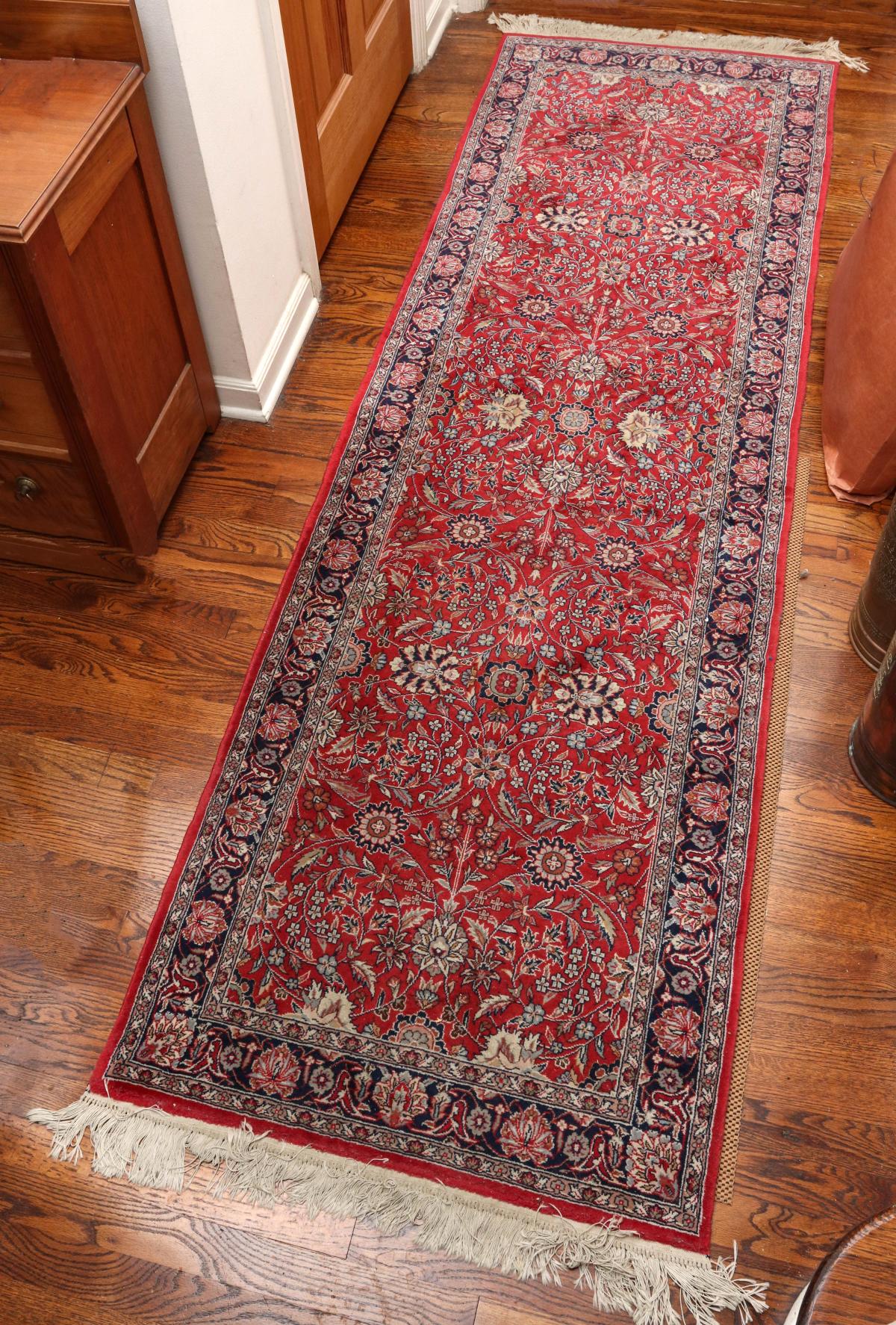 AL LATE 20TH CENTURY INDO PERSIAN WOOL PILE RUNNER