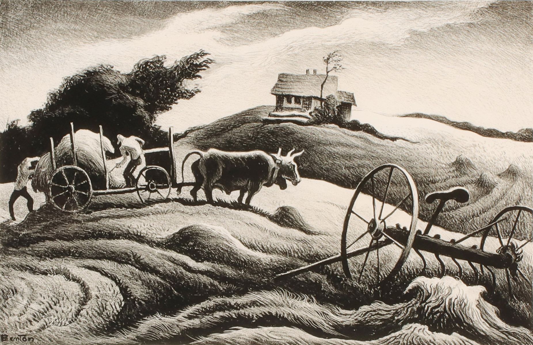 THOMAS HART BENTON (1889-1975) PENCIL SIGNED LITHO