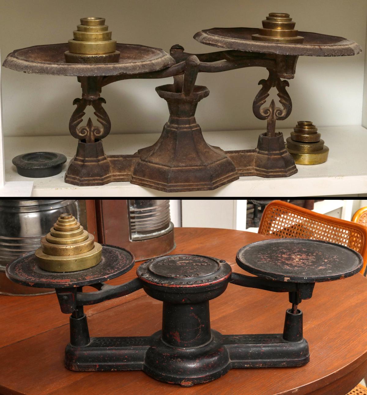 UNUSUAL 19TH CENTURY CAST IRON BALANCE SCALES