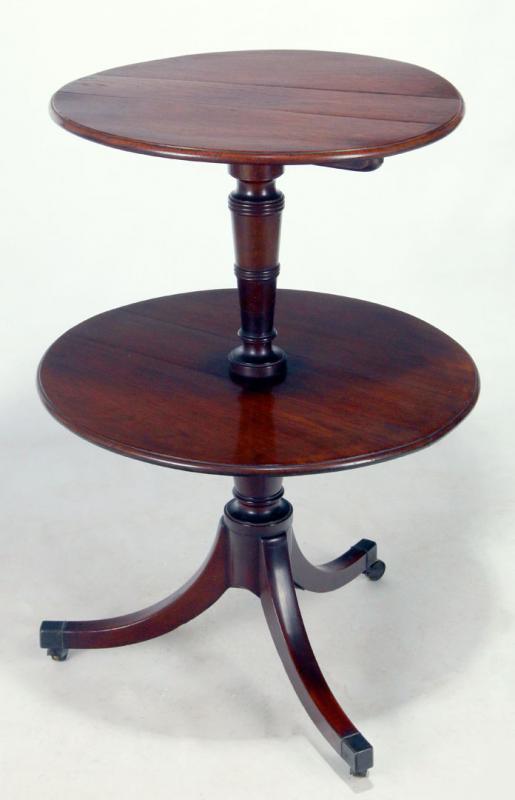 A 19TH C. DROP LEAF MAHOGANY DUMB WAITER