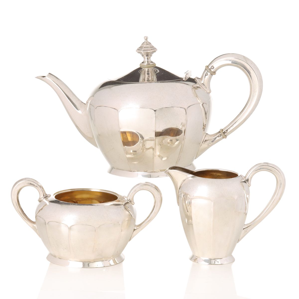 AN EARLY 20TH C. GERMAN 800 SILVER TEA SET