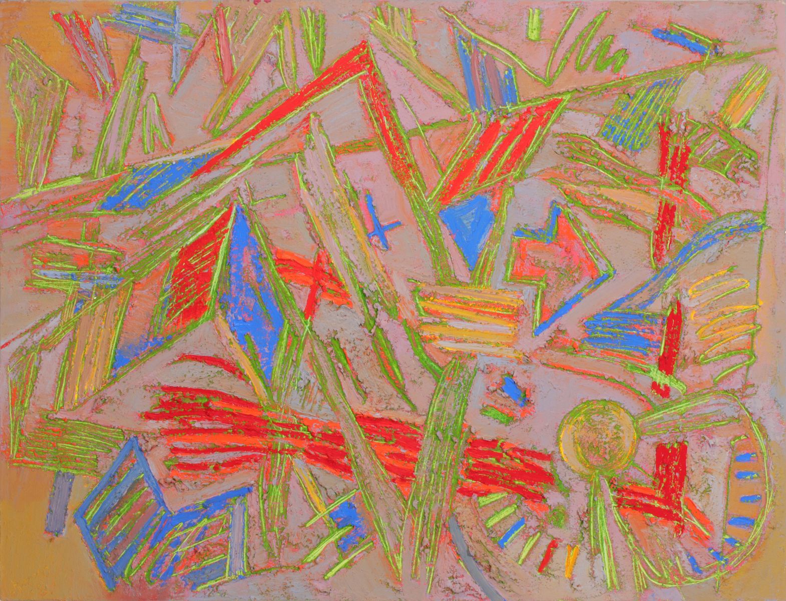 EDWARD NAVONE (BORN 1937) ACRYLIC SGRAFFITO ON CANVAS