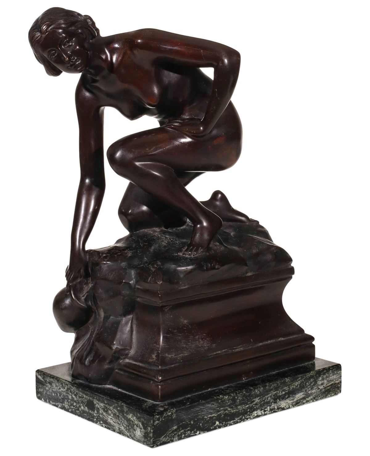 A 20TH CENTURY BRONZE SCULPTURE OF REBECCA