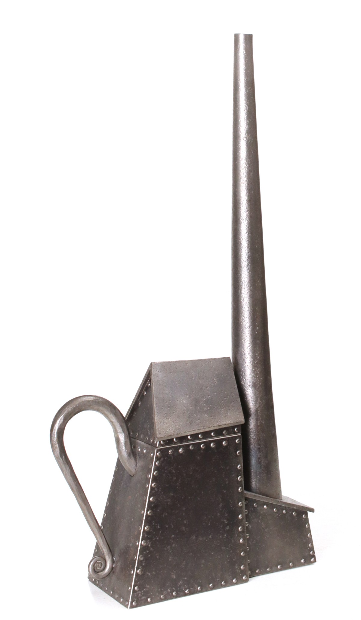 A CONTEMPORARY INDUSTRIAL THEME SCULPTURAL TEA KETTLE