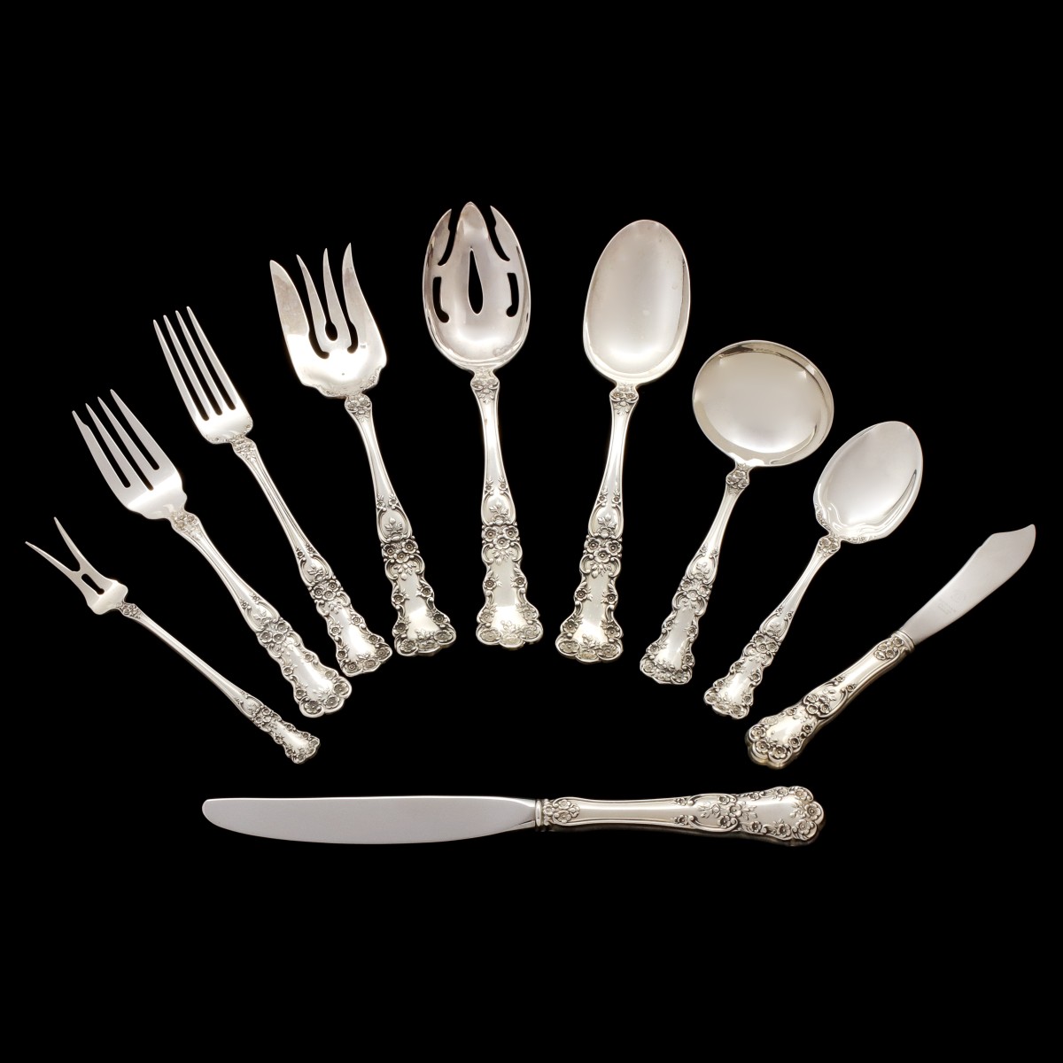 GORHAM 'BUTTERCUP' PATTERN STERLING FLATWARE SERVICE