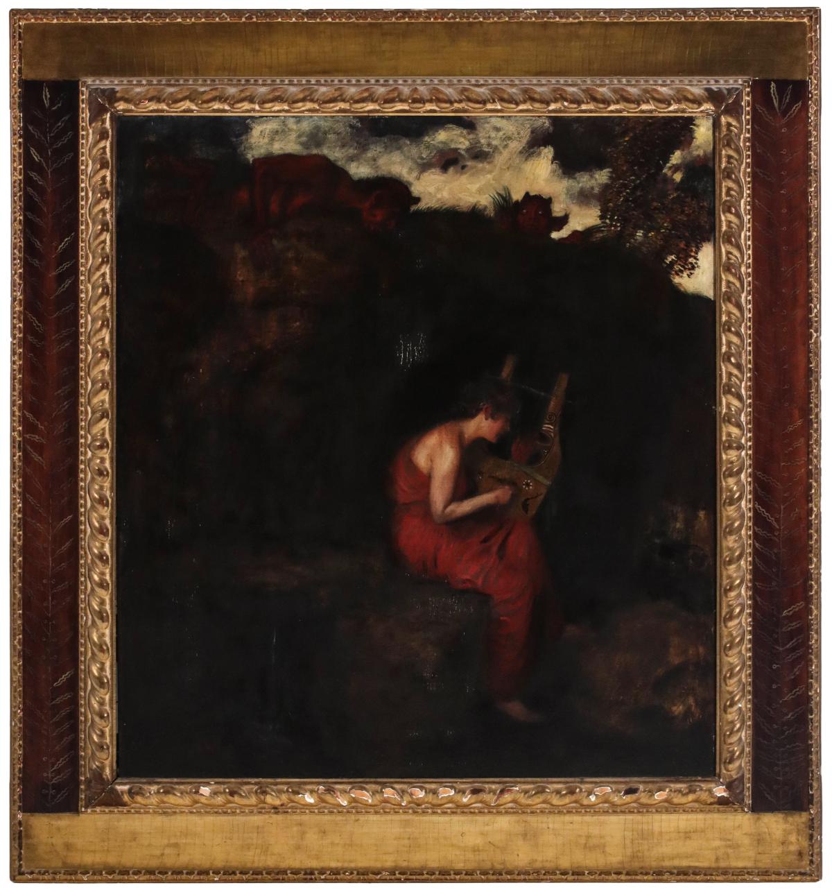 FRANZ STUCK (1863-1928) EXHIBITED OIL ON PANEL