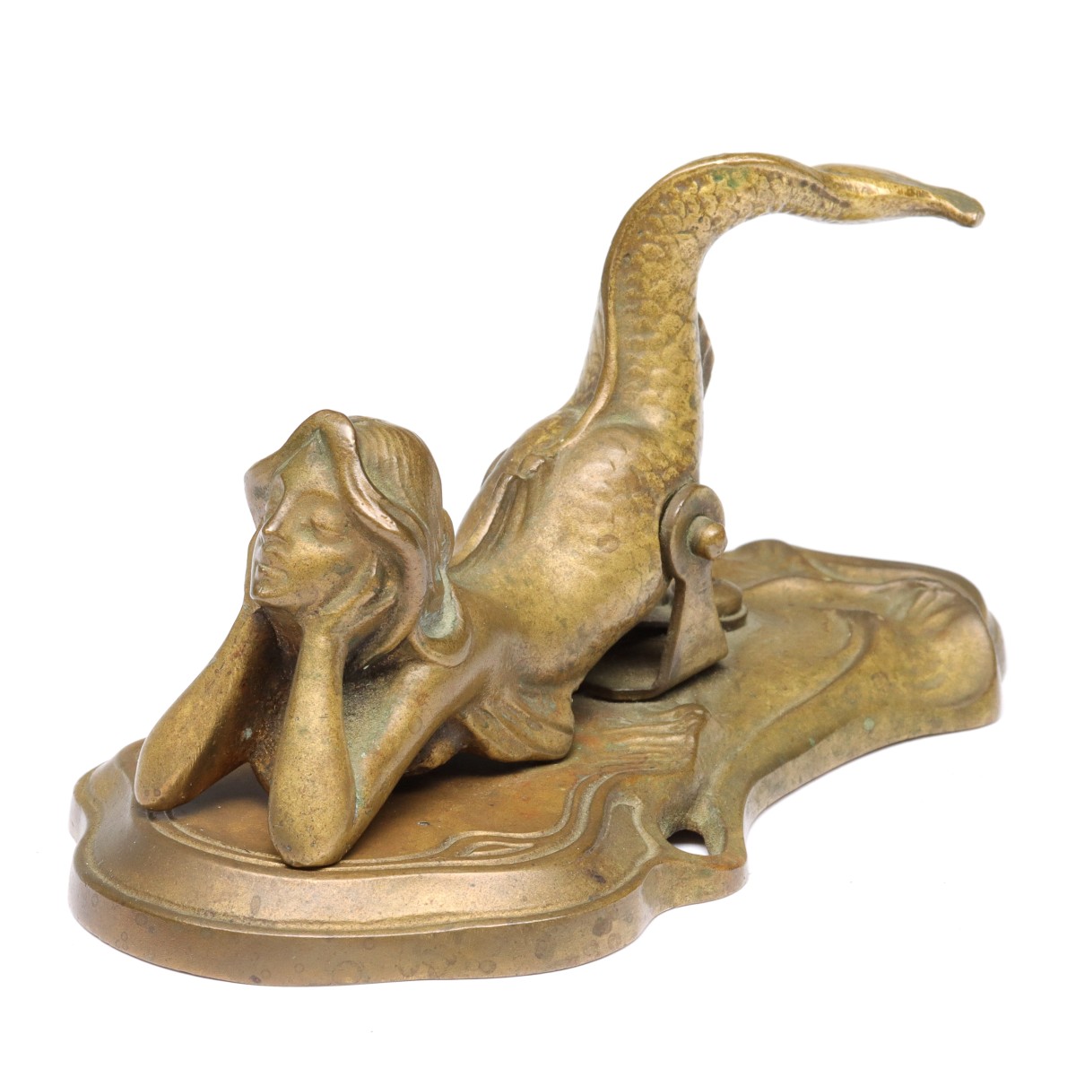 ART NOUVEAU FIGURAL MERMAID LETTER CLIP 1880-1910