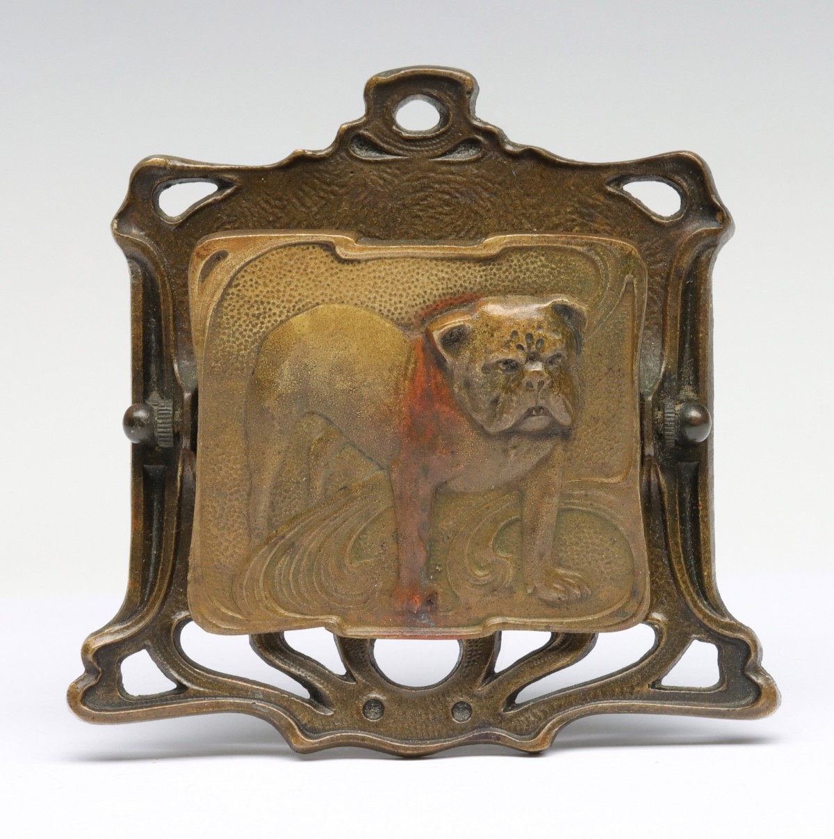 ART NOUVEAU LETTER CLIP WITH BULLDOG 1880-1910