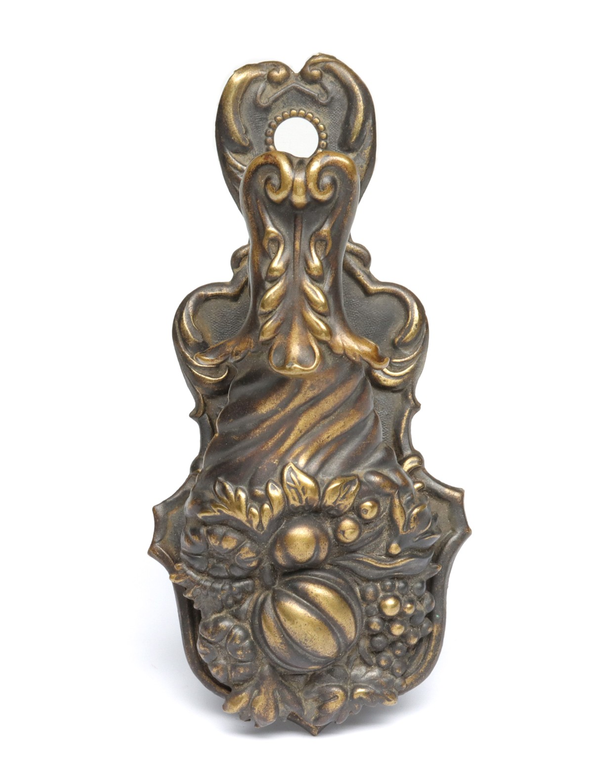 EMBOSSED BRASS CORNUCOPIA LETTER CLIP DATED 1885