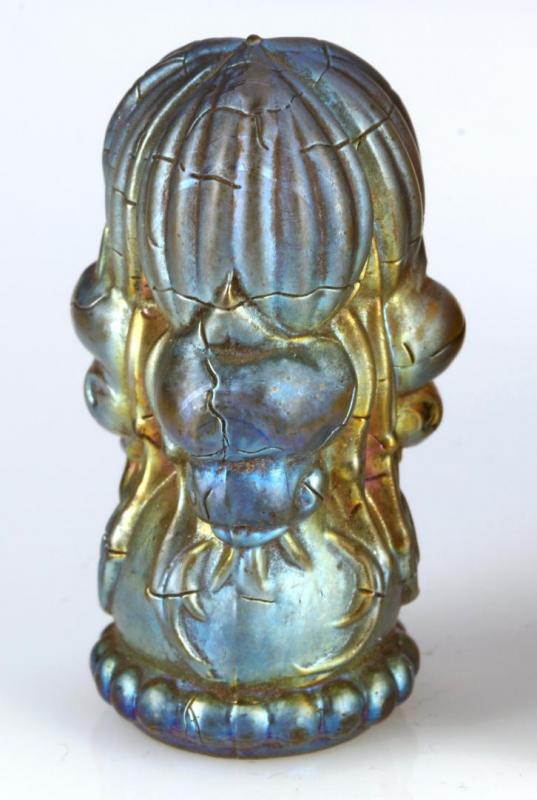 A TIFFANY FAVRILE GLASS SCARAB DESK SEAL 