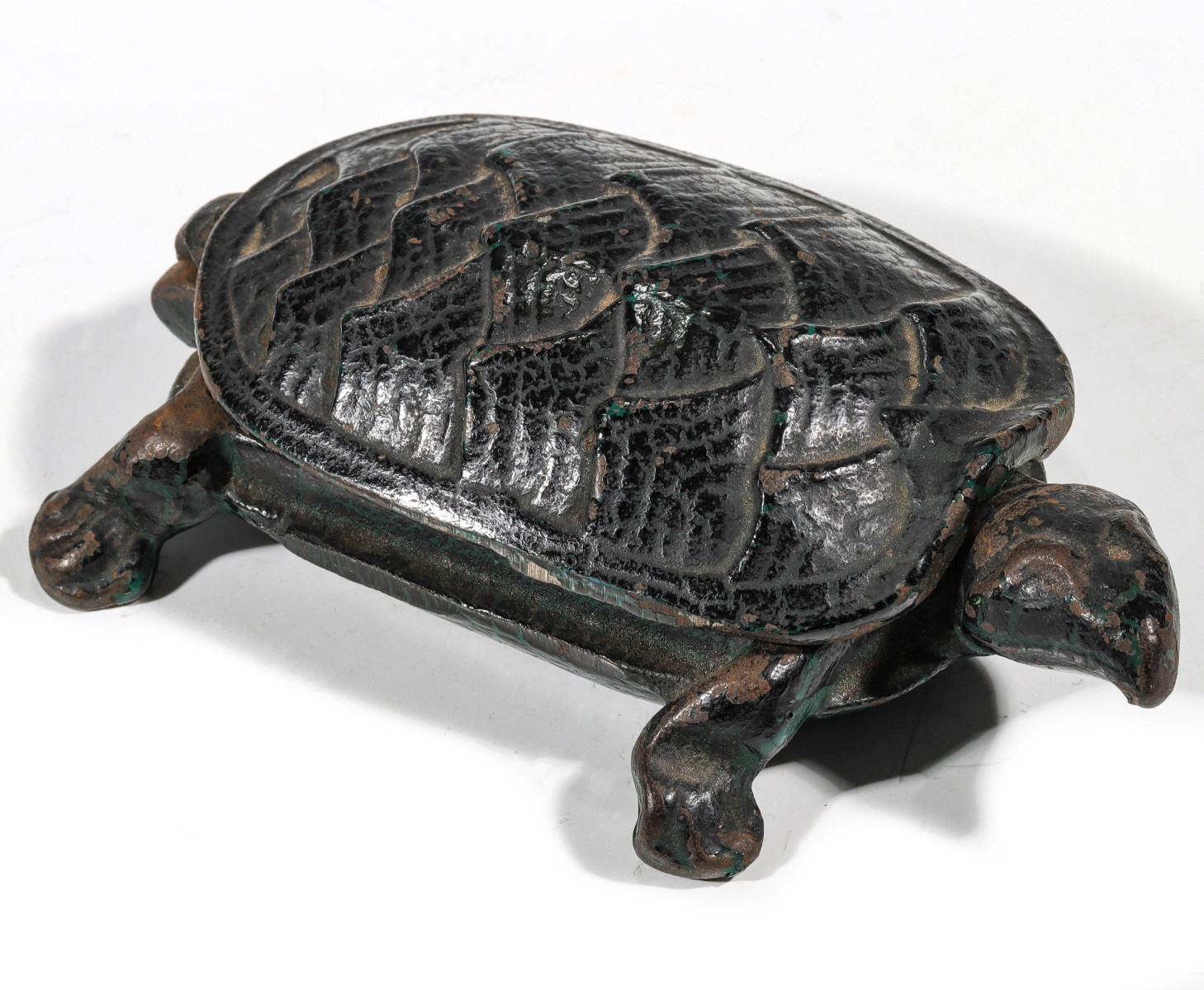 AN IRON TURTLE MATCH SAFE STRIKER C. 1900