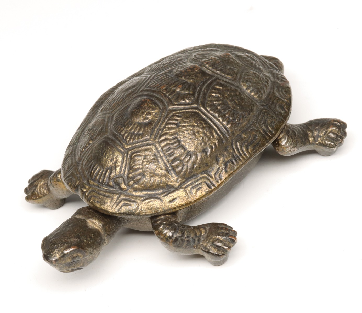 AN IRON TURTLE MATCH SAFE STRIKER CIRCA 1900