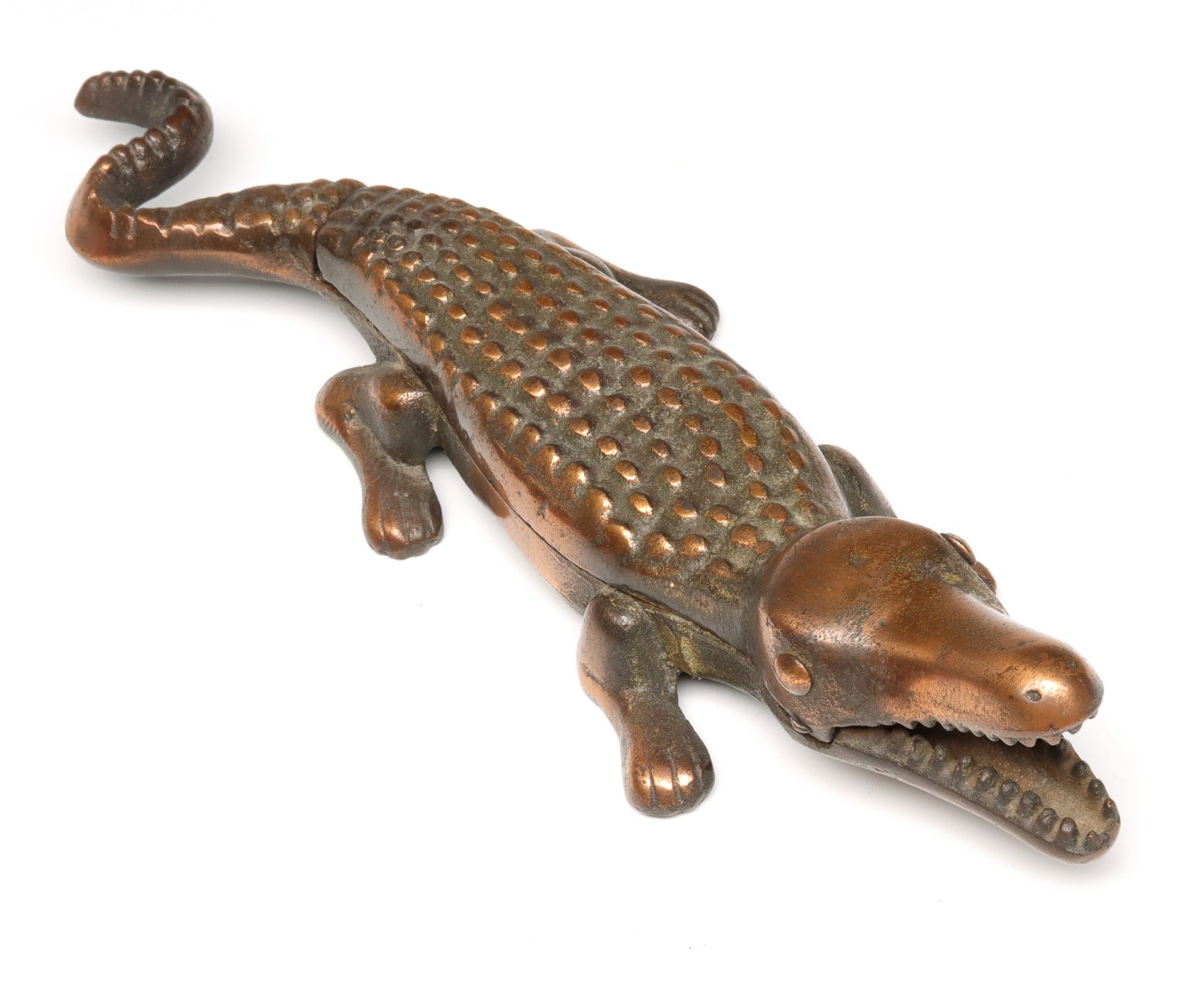 COPPER FLASH CAT IRON ALLIGATOR SAFE C. 1920