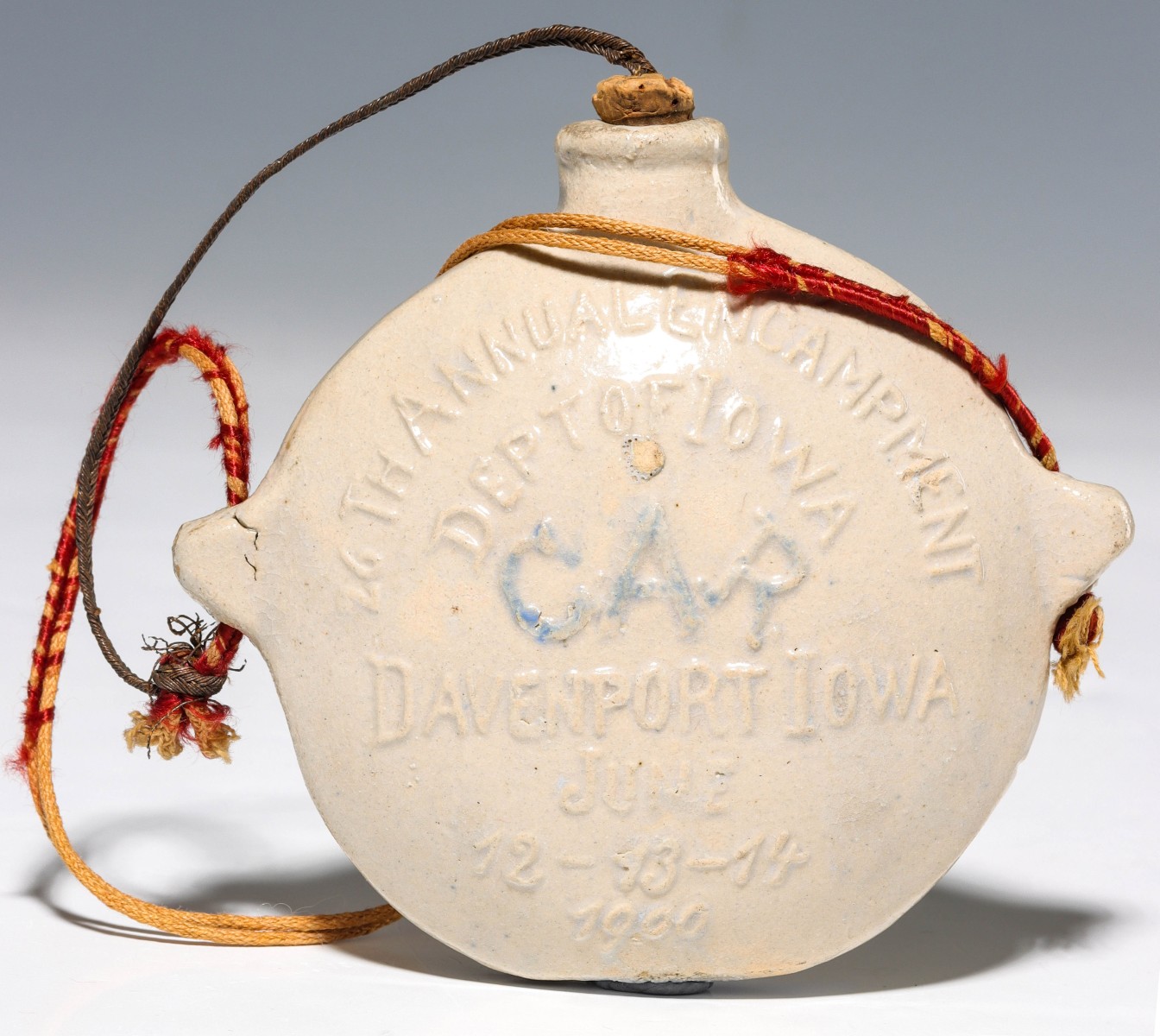 DAVENPORT IOWA GRAND ARMY OF THE REPUBLIC FLASK