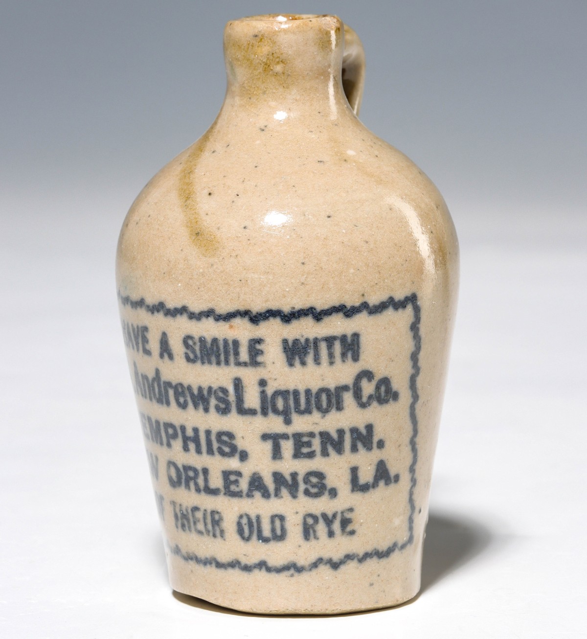 NEW ORLEANS AND MEMPHIS LIQUOR STONEWARE MINI JUG