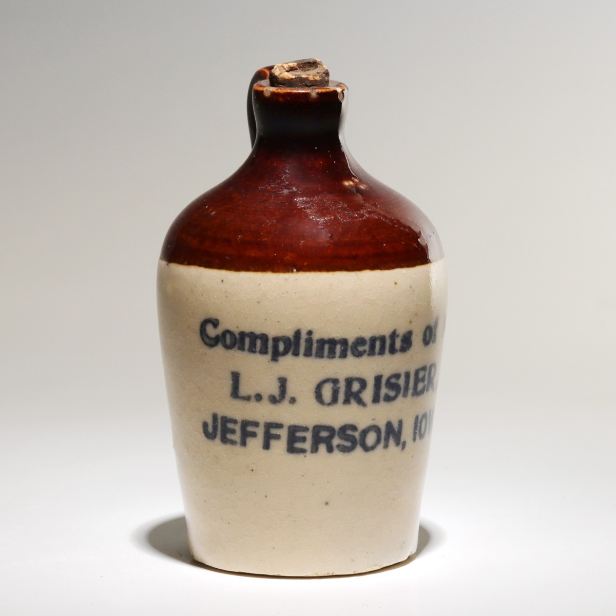 JEFFERSON IOWA STONEWARE MINI JUG