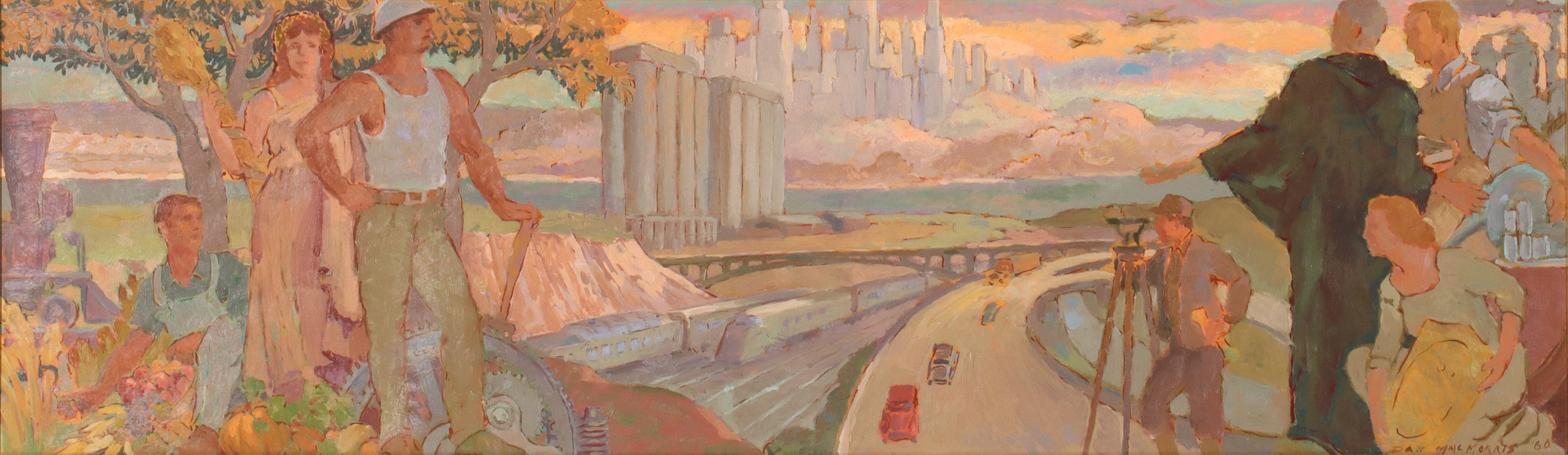 DANIEL MACMORRIS (1893-1981) KC LIBRARY MURAL STUDY