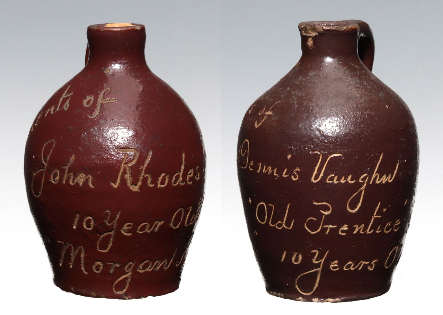 TWO SCRATCH MINI JUGS ADVERTISING 10 YEAR OLD RYE