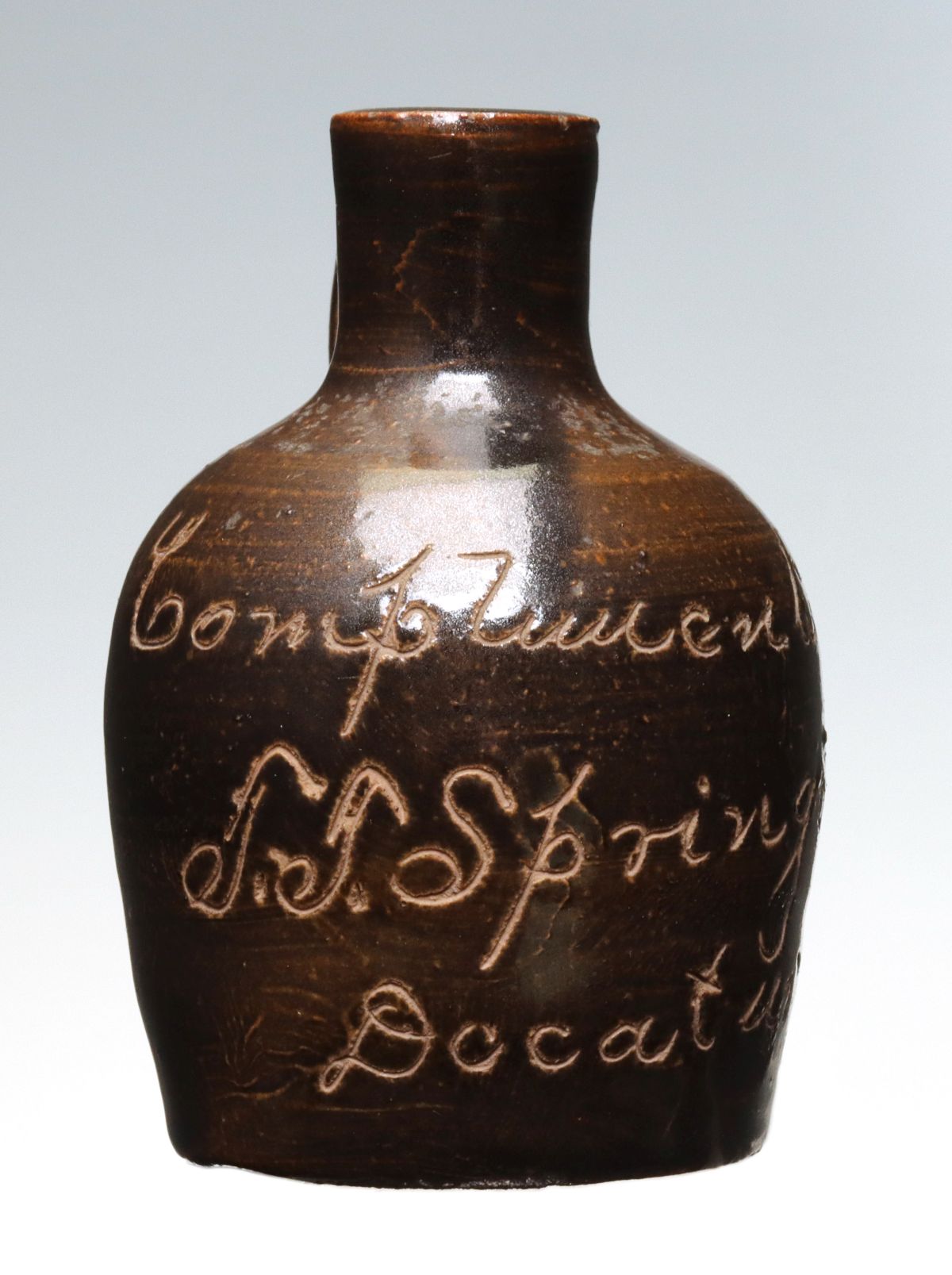 A ''DOCATUR ILLINOIS'' STONEWARE MINI JUG