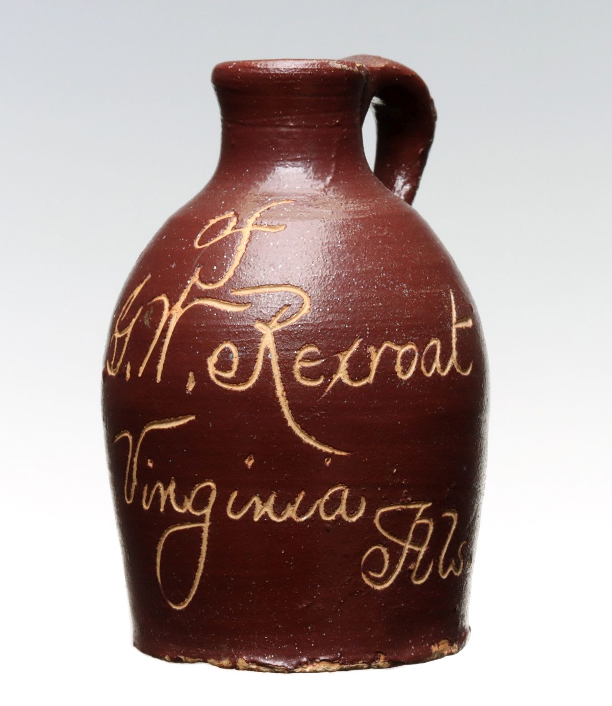 VIRGINIA ILLINOIS STONEWARE MINI JUG