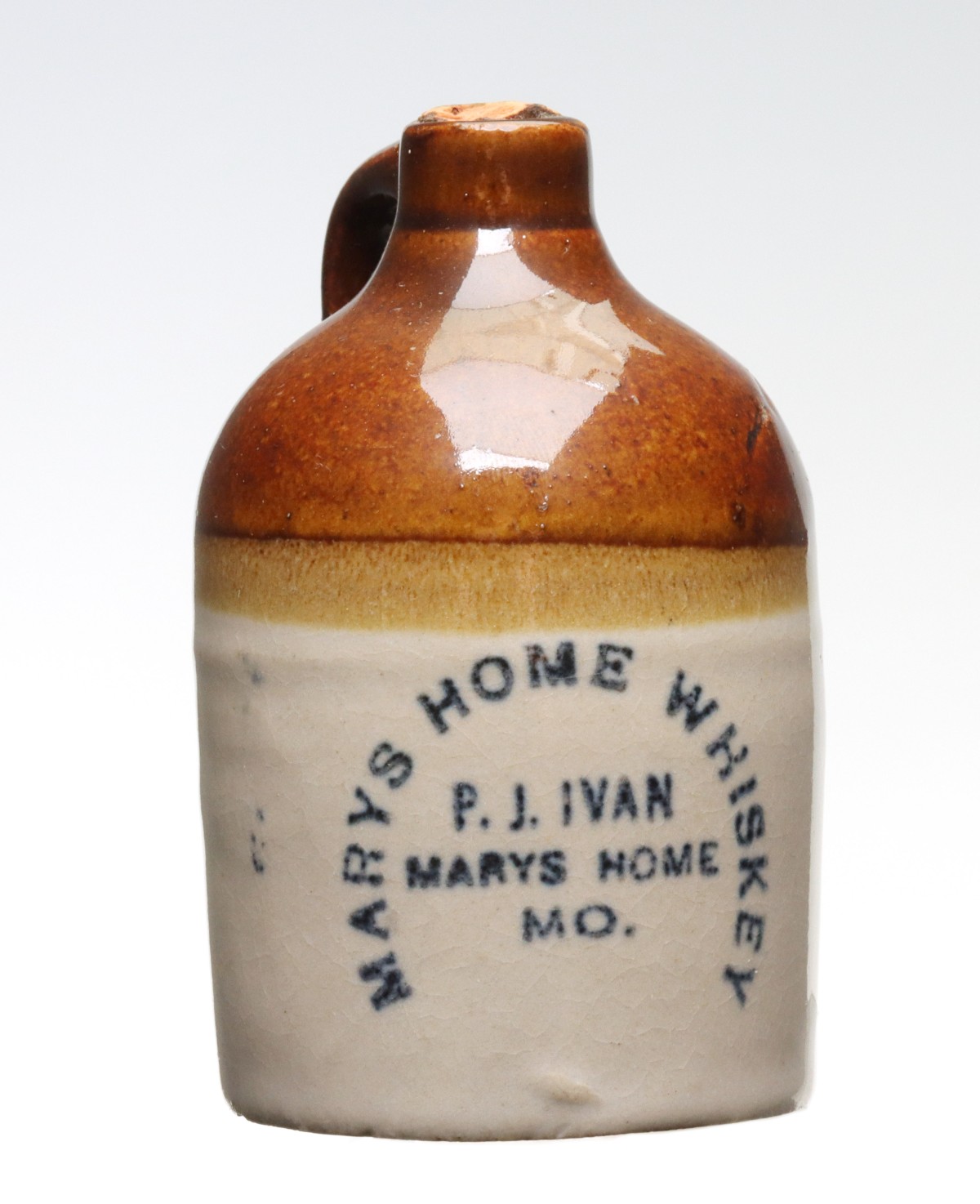 MARYS HOME MISSOURI WHISKEY STONEWARE MINI JUG