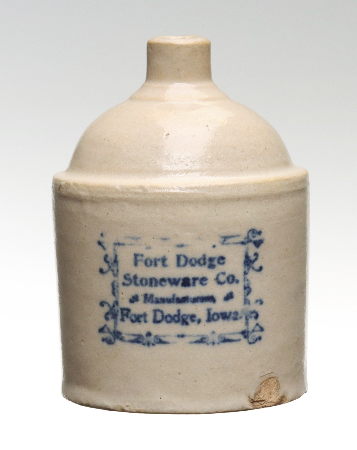 FORT DODGE IOWA STONEWARE MINI JUG