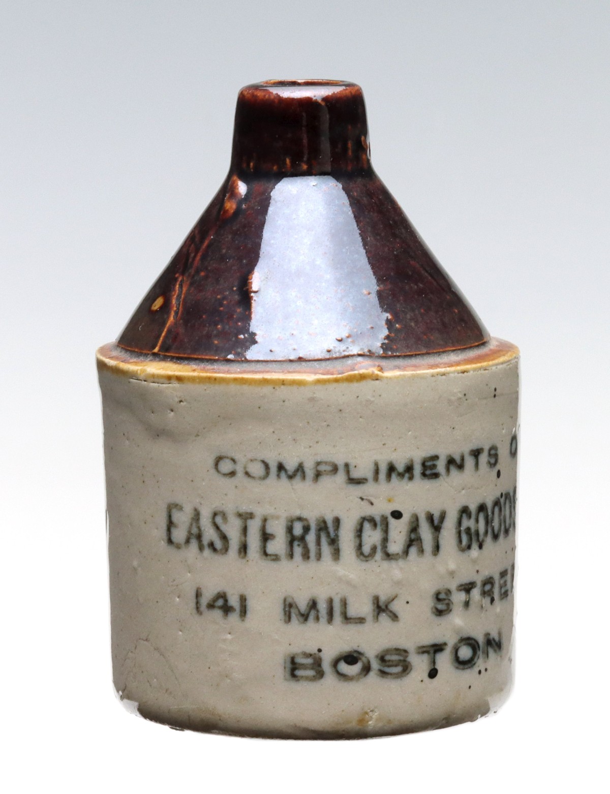 EASTERN CLAY GOODS BOSTON MASS STONEWARE MINI JUG