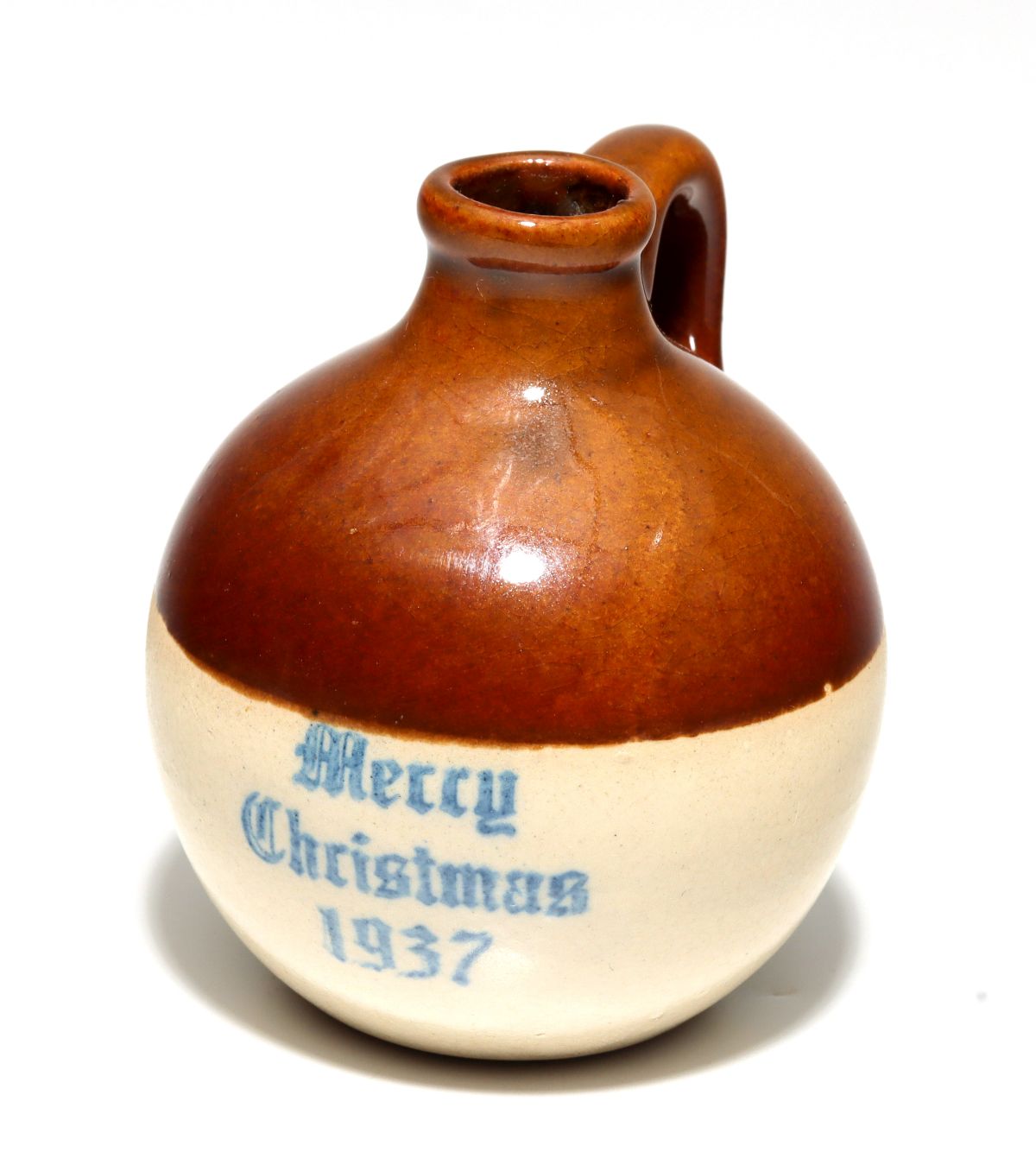 UHL POTTERY 1937 MERRY CHRISTMAS MINIATURE JUG