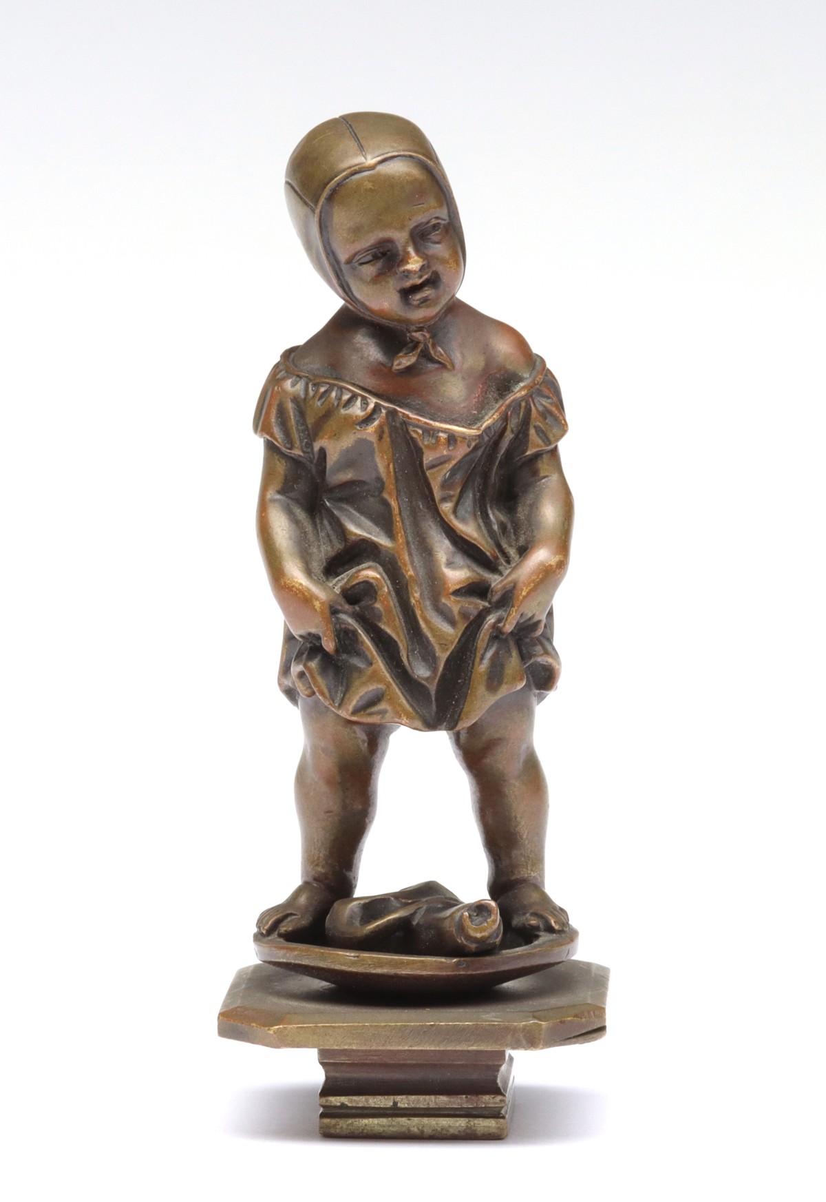 CHILD ON BASIN BRONZE WAX SEAL 1890-1910