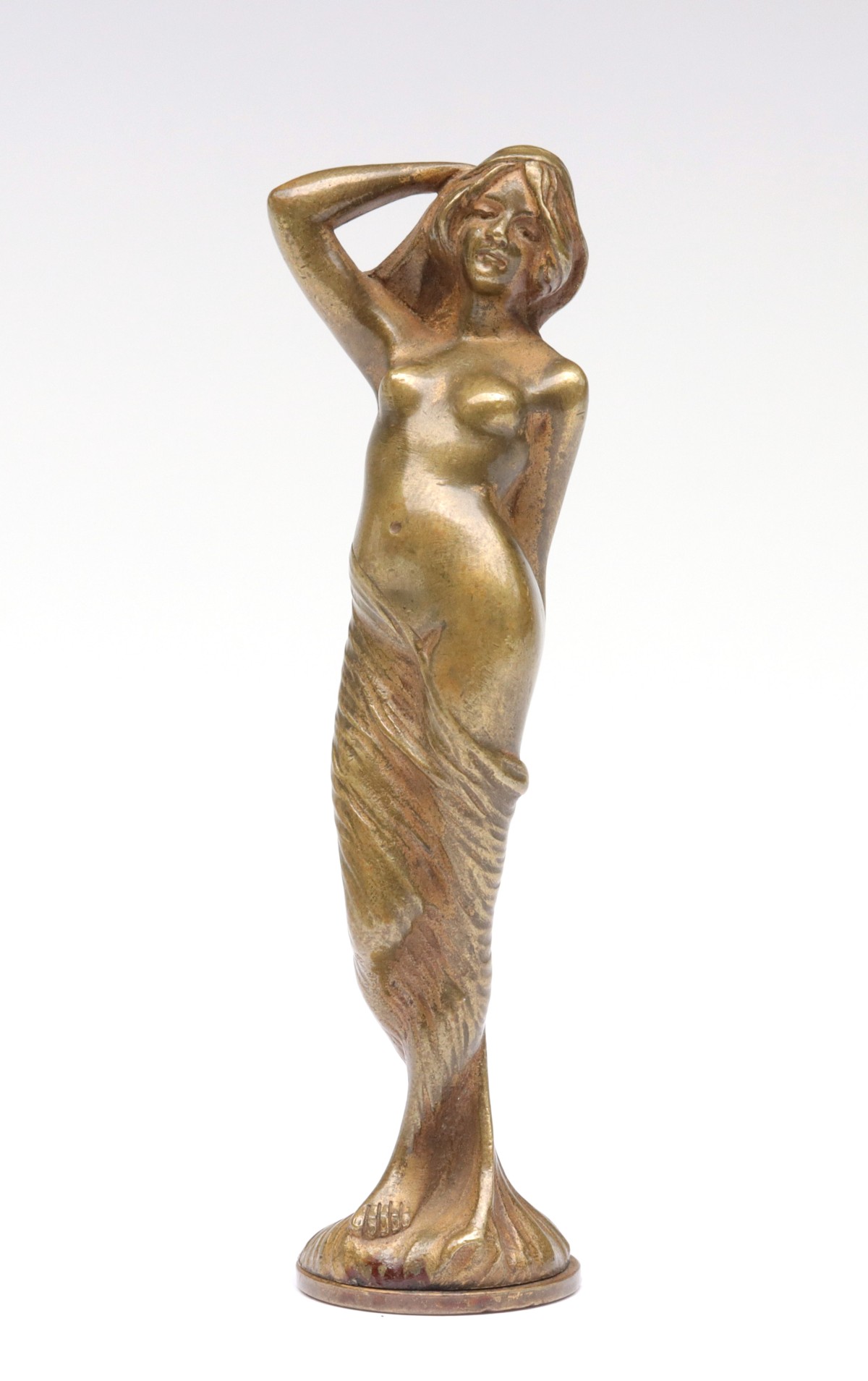 CAST BRASS SEMI-CLAD NUDE WAX SEAL 1890-1910