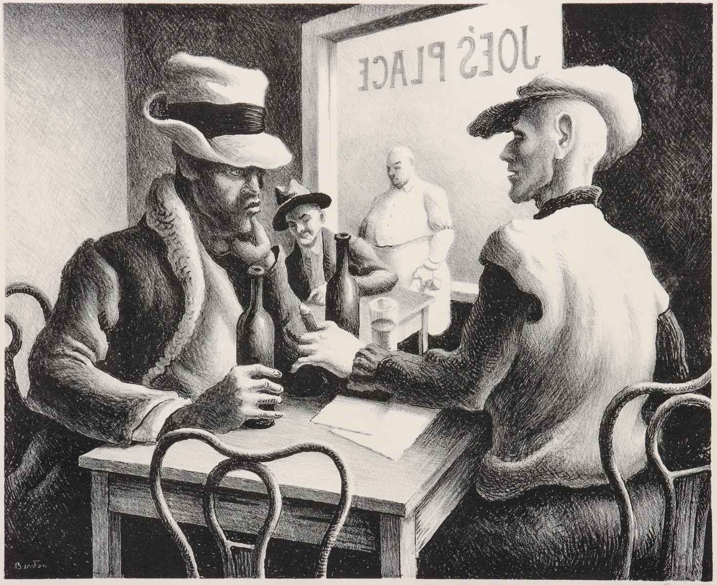 THOMAS HART BENTON (1889-1975) PENCIL SIGNED LITHO